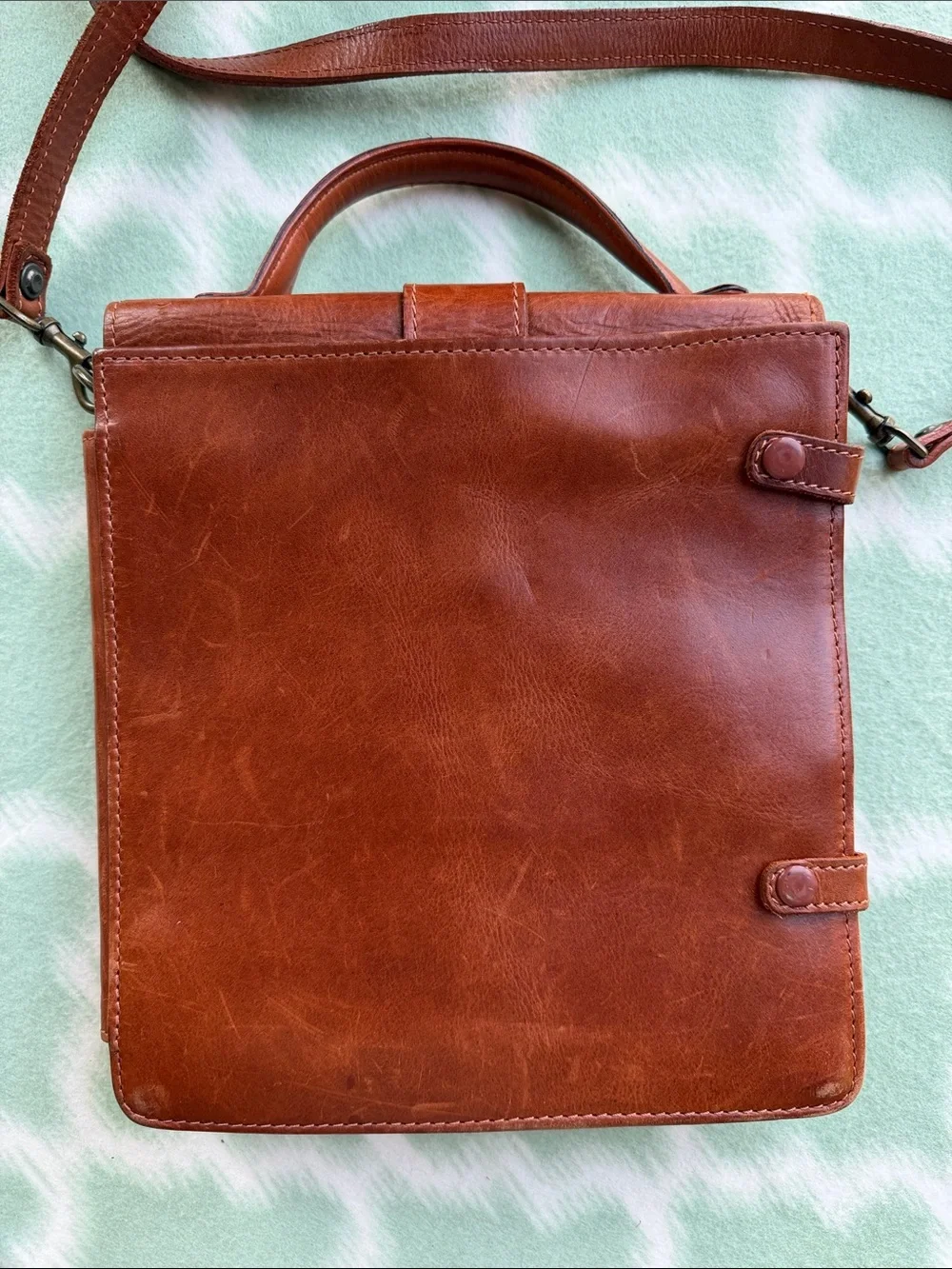Vintage Georgetown Leather Design Crossbody Messenger Bag Satchel and Travel Bag